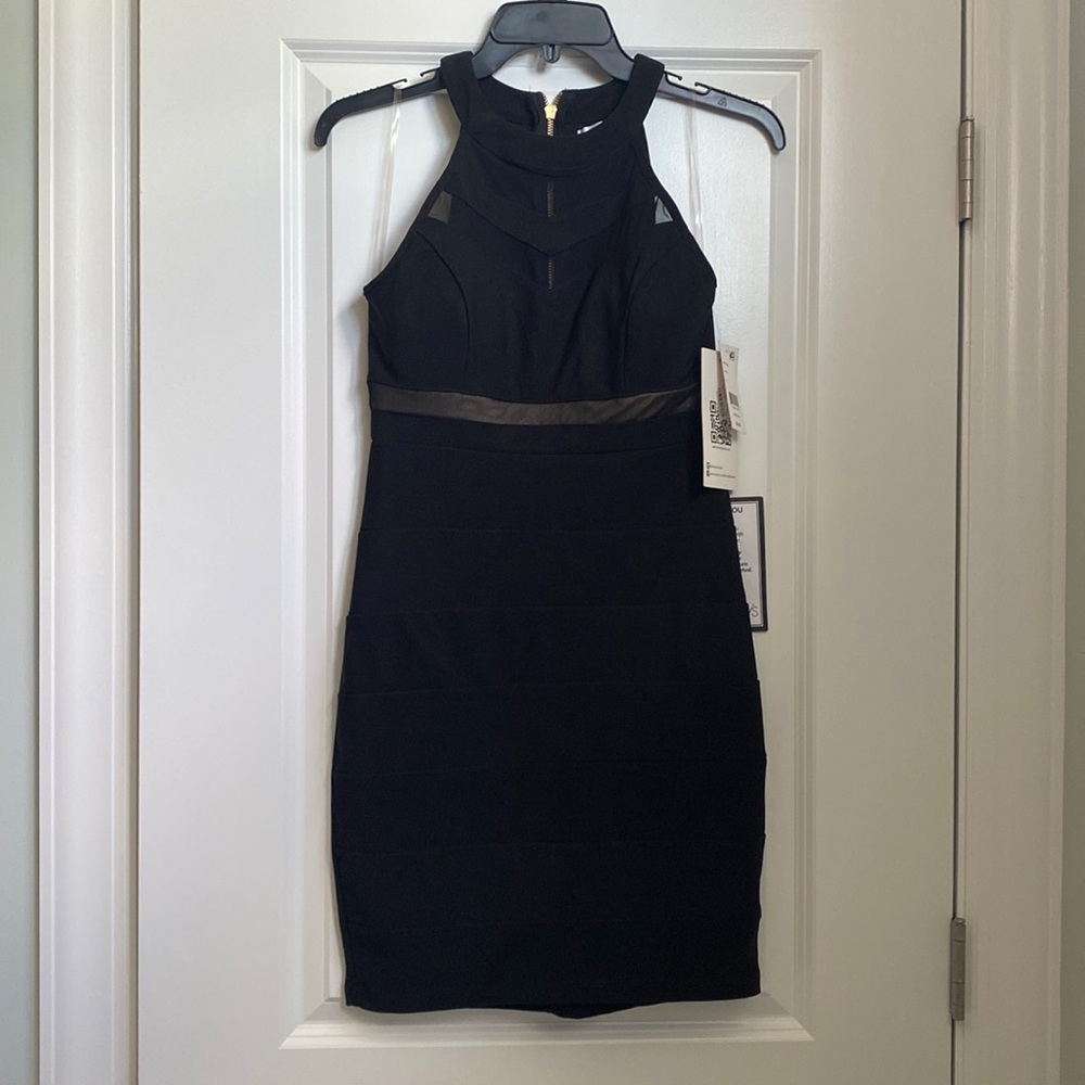 black high neck dress